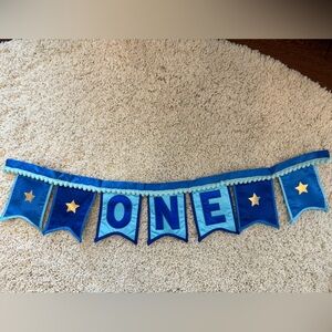 Boy 1st birthday high chair cover